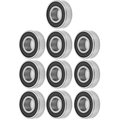 10 Roulements à Billes 6202-RS en Acier, 15mm, Noir, pour Applications Industrielles (1/5)