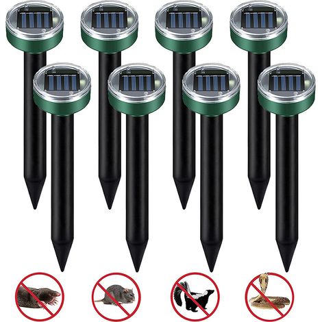 Repellente solare ad ultrasuoni per talpe e ratti, repellente per parassiti da giardino con punte (1/5)