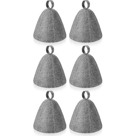 Lot de 6 bonnets de sauna en feutre, isolants thermiques et absorbants, pour une protection optimale de la tête contre l'humidité, idéale pour le sauna, la douche et le hammam. Couleur : gris.-AquaFor (1/5)