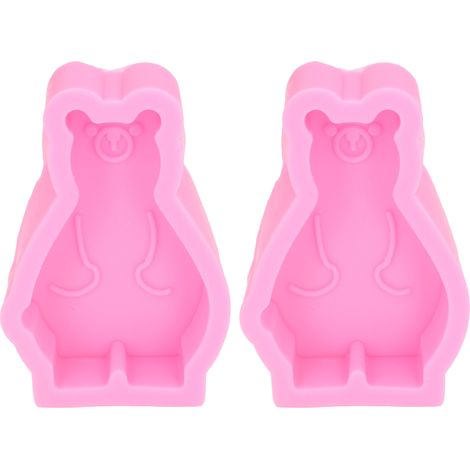 2 moules en silicone ours mignon, souple et facile à démouler, pour pâtisserie DIY, gâteau, fondant et chocolat (1/5)