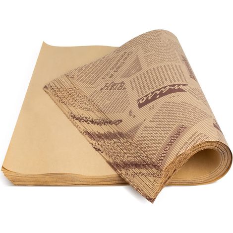 Feuilles de papier sulfurisé, papier cuisson, 100 feuilles grand format 28 x 38 cm, papier d'emballage jetable pour sandwichs, frites, hamburgers, gâteaux