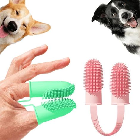 Brosse à dents pour chien, brosse à dents pour chat pour petits et grands chiens et chiots (1/4)