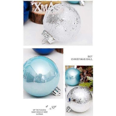 30 boules de Noël bleues - Décorations en plastique pour sapin de Noël et décorations festives pour la maison (1/5)