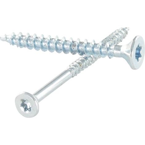 Vis bois TEKOR Tête fraisée TORX 5X50 Filetée sur 34 Diamètre de tête: 7.8 Pointe antifendage type 17 Inox A4