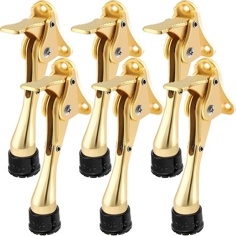 Hochleistungs-Türstopper für die Unterseite der Tür, Türstopper aus Metall mit verstellbaren Gummispitzen, Türstopper mit Federersatz (gold) (1/5)