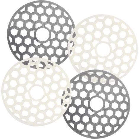 Protection de drain 4 pièces, filtre à cheveux, bouchon de douche, crépine d'évier de cuisine et de salle de bain, gris et blanc (1/5)