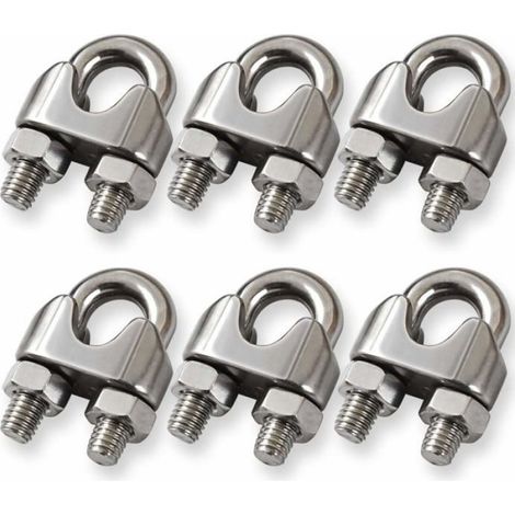 Serre-Câbles M10 - Acier Inoxydable 304 - 9,5 mm - Pour Cordes Bannière Parasol Tente Garde-Corps - Lot de 6 (1/5)