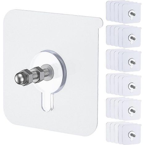 20 selbstklebende Haken, 12 kg Tragkraft, nagelfrei, 16 mm selbstklebende Wandhaken