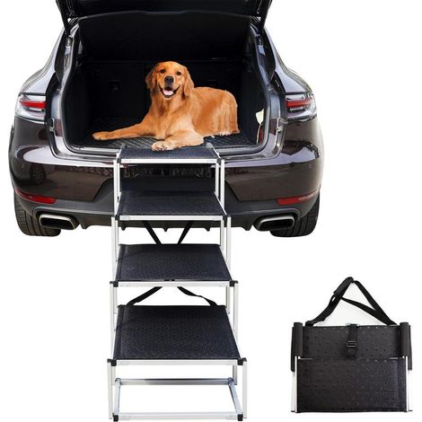 Hundetreppe Auto 4 Stufen klappbar, Aluminium, bis 75kg, höhenverstellbar (1/5)