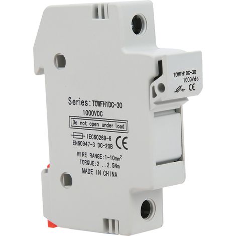 Support de porte-fusible pour montage sur rail DIN, équipement de commande et de distribution d'énergie TOWFH1DC 1000 V CC 1P10A (1/5)