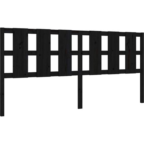 Maison Exclusive - Bett-Kopfteil Schwarz 205,5x4x100 cm Massivhol (1/5)