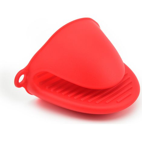 2 paires de gants de cuisine épais en silicone résistant à la chaleur pour cuisiner, cuire, griller et griller (rouge) (1/5)