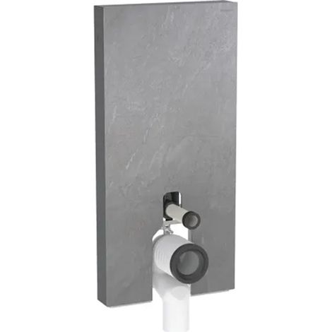 Panneau sanitaire Geberit MONOLITH pour WC au sol, 101 cm, habillage frontal en grès-céramique aspect ardoise, latéral aluminium chromé noir - Geberit (1/4)
