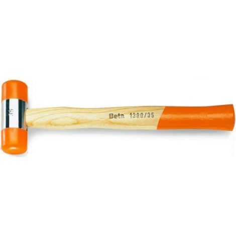 MAZZUOLA TESTA CILINDRICA PLASTICA "BETA 1390" Ø35 MANICO LEGNO