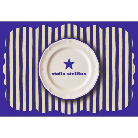 Tovaglietta Sagomata a Righe Blu Stella Stellina 44x30 cm (1/2)
