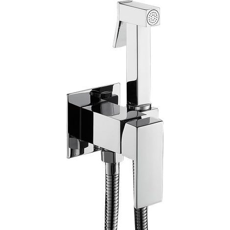 Bidet-Sprühkopf für Toilette, Duschset, Bidet-Sprühkopf für Toilette aus Messing, verchromt, quadratisch (1/3)