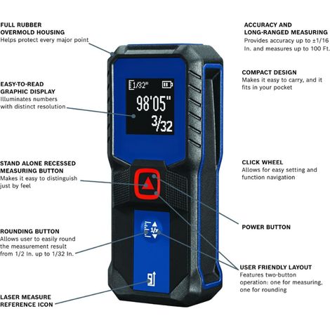 Telemetro laser di precisione da 30 m con batterie AA incluse - ALTRO (1/3)