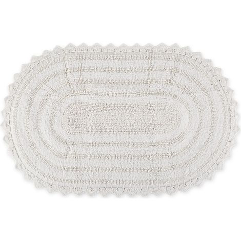 Tapis de Bain réversible, Petit Ovale, 43,2 x 61 cm, Blanc (1/5)