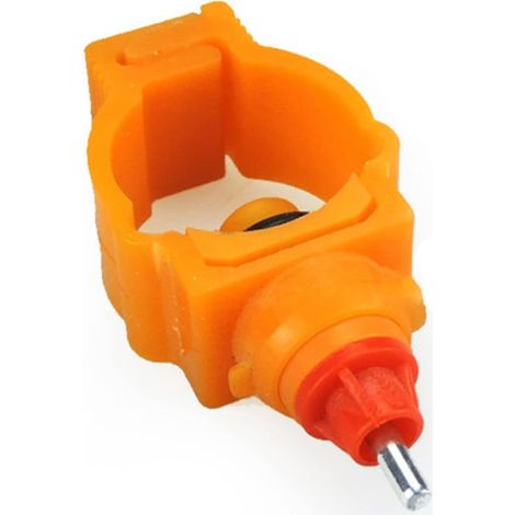 Abreuvoir Automatique pour Poulets, 20 Pièces, Plastique Orange, Système à Téton à Ressort, Réduit Les Éclaboussures pour Élevage de Volailles (1/5)