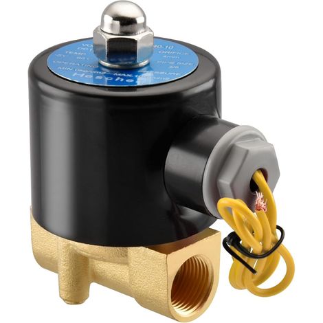 Laiton électrique Électrovanne PT 3/8 DC 12 V Direct Action de l'eau Air gaz normalement fermé Valve de remplacement (1/5)