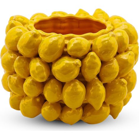 EDG Enzo De Gasperi Vaso Chakra Limoni H 22 Cm D 31 Cm 45 Frutti Giallo