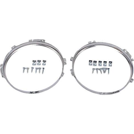 paire d'enjoliveurs de phares avant ronds chromés de 7 pouces pour Land Rover Defender 1990-2016 90 110 127 1983-1990 (1/2)