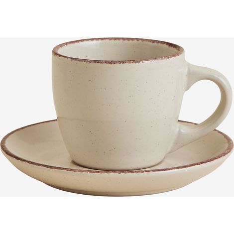 Confezione da 2 tazze da caffè in gres Ronilena con piattini, 9 cl SKLUM