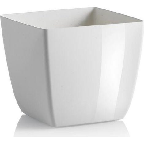 Outdoor quadratischer Vase 'Colour Santiago' für Pflanzen und Blumen -13 cm / Weiß