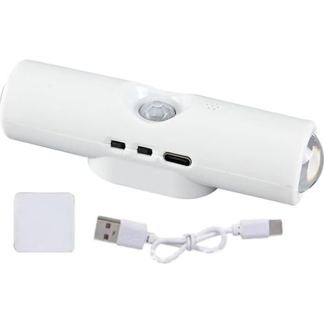 Lampe à détecteur de mouvement sans fil 10 cm blanc, design magnétique intelligent, éclairage RGB rechargeable, pour placard, cuisine et chambre (1/5)