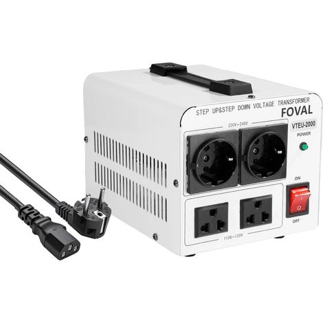 Spannungstransformator, AC110V auf AC220V, 220V auf 110V, VTEU-2000W weiß (1/2)