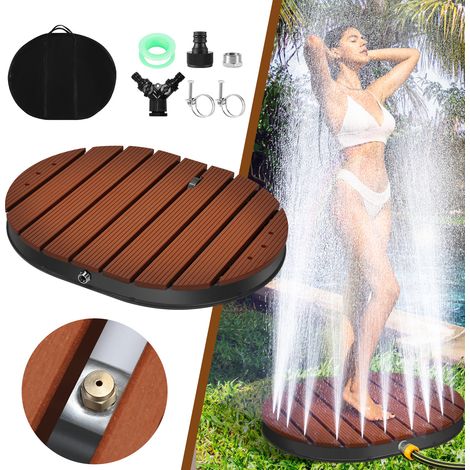 SWANEW Doccia da giardino Doccia a pavimento Con borsa impermeabile Doccia per piscina fino a 4 m Doccia esterna Doccia da campeggio Giardino WPC