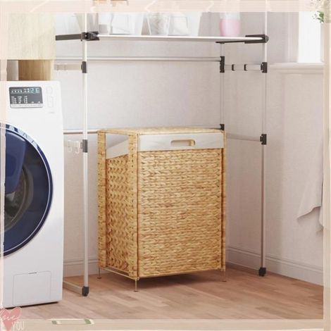 Panier à linge - VINGVO - 355186 - Jacinthe d'eau - 44x34x64 cm - Cadre métallique (1/5)
