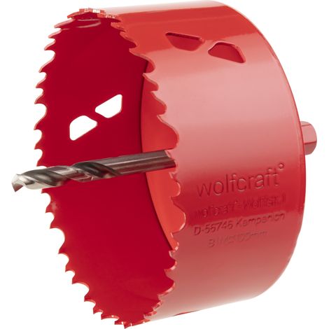 wolfcraft - Scie Cloche Multi Matériaux BiM - Diamètre 100 mm - Profondeur de coupe 40 mm. Foret Centreur - réf. 5493000