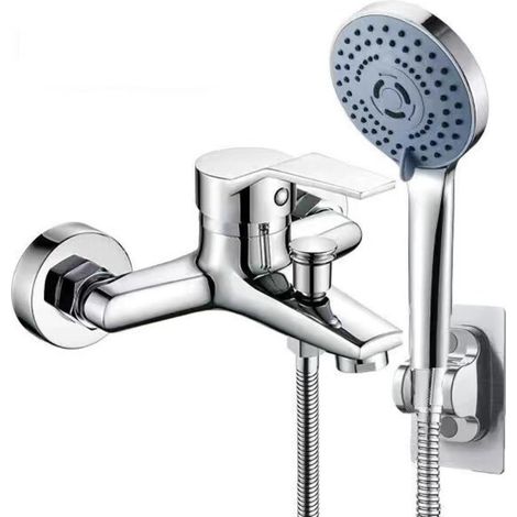 Robinet de douche et de baignoire à cinq fonctions, robinet de baignoire chromé (1/5)