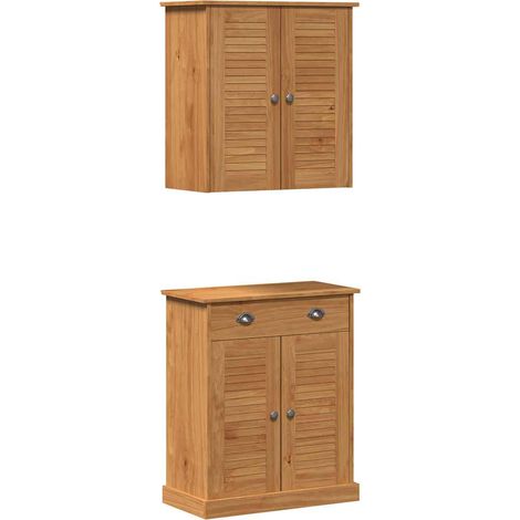 Maison Exclusive - Badezimmermöbel-Set mit Regal VIGO 2 pcs Braun