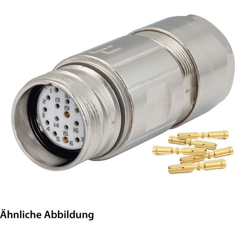 HUMMEL SET inkl. Kontakte M23 Signal Kupplungssteckverbinder, Crimpeinsatz gerade Polzahl 11+PE, Buchse Kabelabgang gerade, Klemmbereich 7,0mm - 12,0mm - 1 Stück
