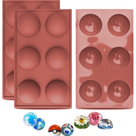 Moule Silicone Demi-Cercle 6 Cavités, Moule à Bonbons, Gâteaux, Gelée