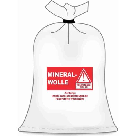 KMF Sack, Mineralwolle Sack, 140x220 cm, 1200 Liter, Mineralfaserabfall Sack