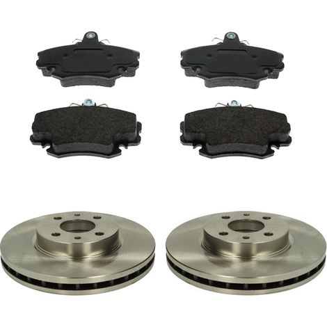 KIT FRENI ANTERIORI compatibile con DACIA LOGAN (LS) - DISCHI + PASTIGLIE OEM: FDB845, FDB845B, FDB845F, FDB1781 / 16150 , 17619 , 15112 /SOSTITUZIONE DIRETTA/BASSA POLVERE/SILENZIOSO (1/5)