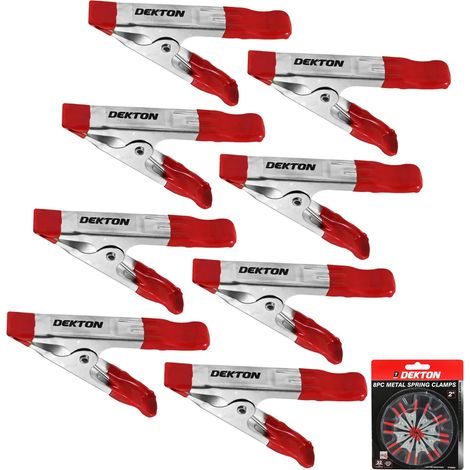 Dekton 8pc Spring Quick Grip Clamps Wood Work Carpentry Metal Clamp 60mm 2" (1/5)