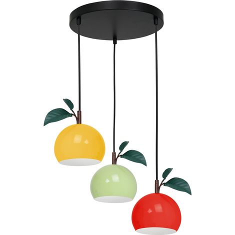 Suspension Luminex Apple multicolore métal 3xE27 Ø42cm