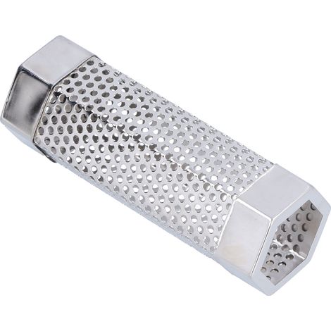 Tube fumoir en acier inoxydable 304, portable, hexagonal, stable, générateur de fumée pour barbecue, fumage à chaud et à froid des aliments grillés, 15,4 x 5 cm (6 pouces) (1/5)