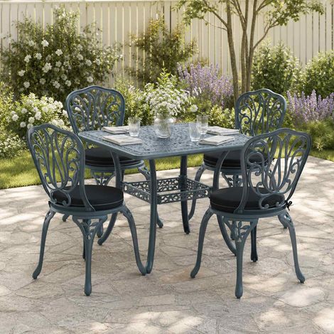 vidaXL Cuscini per Seduta SOEST 4 pz 100% Poliestere Nero Ø 40 x 7 cm