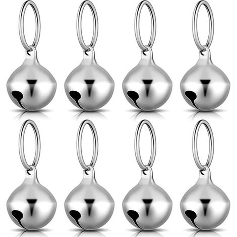 Ensemble de 8 clochettes pour chiens et chats, clochette en cuivre, clochettes pour colliers, clochettes pour chiens à son puissant, porte-clés, clochette pour chien (1/5)