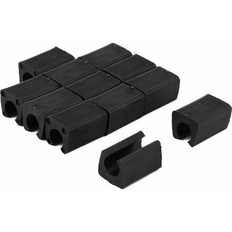 Leg Pad - Round Tube End Cap - 10 mm Inner Diameter - Non-Slip Plastic - For Chair Table Furniture Legs - 12 pcs (1/5)