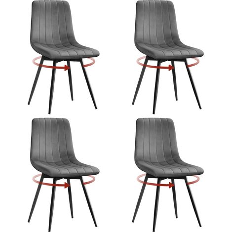 Klihome Sedie da sala da pranzo- sedie moderne, sedie sala da pranzo, sedie da pranzo - Set di 4, Grigio Scuro
