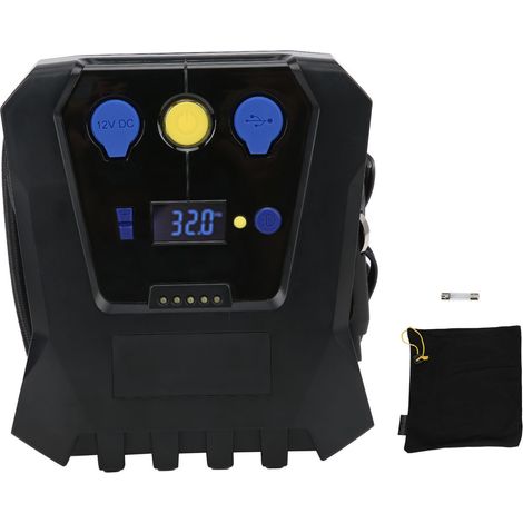 Gonfleur de pneu portable compresseur d'air numérique pompe pression préréglée gonflage rapide universel voiture moto (1/5)