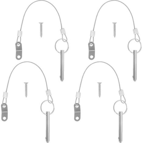 reno – Paquete de 4 pasadores de liberación rápida de 6,3 mm – Acero inoxidable 316 – Longitud total 51 mm – Longitud efectiva 40 mm (1/5)