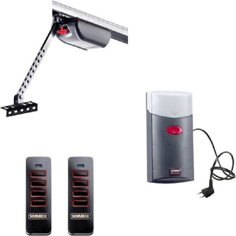 Sommer – Boîtier de commande et chariot pour motorisation DUO VISION 800 – Force de traction 800N – Éclairage et bouton-poussoir intégrés – 2 télécommandes - 4018V000x2