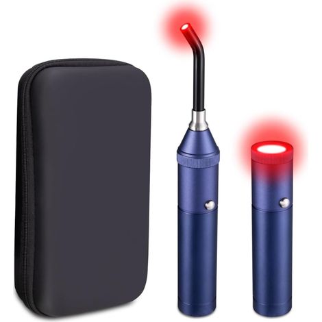 Beyamis Lampe torche à lumière rouge, cinq sources lumineuses, sangle apaisante pour le nez et les oreilles bleue (1/5)